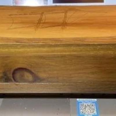 Vintage Mid-Century Hand Made & Etched Large Trinket Wooden Hinged Box 16.5" Long, 7" Wide", & 4.5" Tall in...