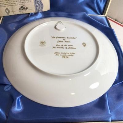 Edna Hibel "La Contessa Isabella" Collectors Plate the Nobility of Children 1st in the Series w/COA in Original Box/Paper.