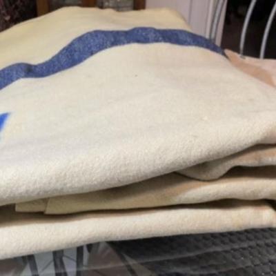 World War II Era United States Large Navy Blanket Preowned from an Estate in Fair-Good Condition.