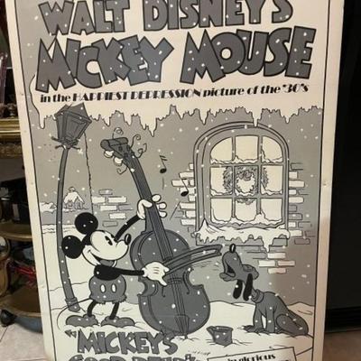 Vintage Mickey's Good Deed (Buena Vista, Re-Released 1974) (27" X 39") on Particle Foam Board as Pictured.