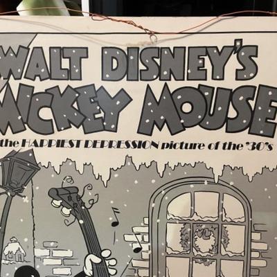 Vintage Mickey's Good Deed (Buena Vista, Re-Released 1974) (27" X 39") on Particle Foam Board as Pictured.