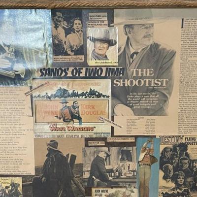 Vintage Mid-Century John Wayne "DUKE" Magazine/Newspaper Clipping Collage/Composite 23" x 41" as Pictured.
