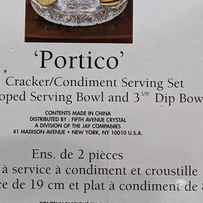Glass Crystal 2 Piece Cracker Condiment Serving Plate