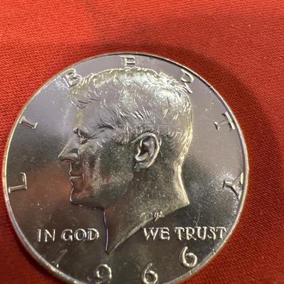 1966 Kennedy P Proof silver xvf