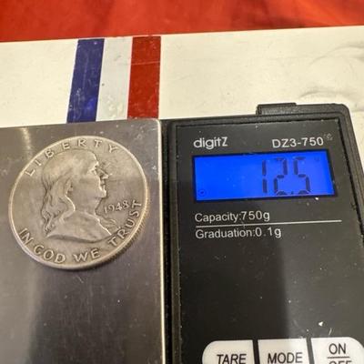 1948 D BENJAMIN FRANKLIN HALF 12.5 silver xvf