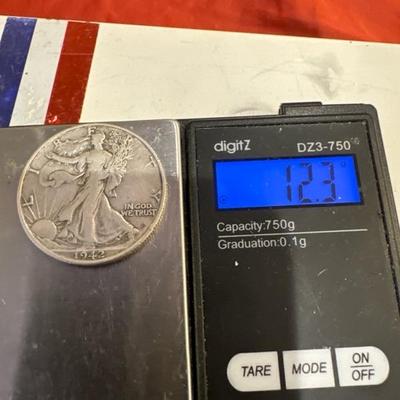 1942 P walking liberty XVF 12.1 half silver