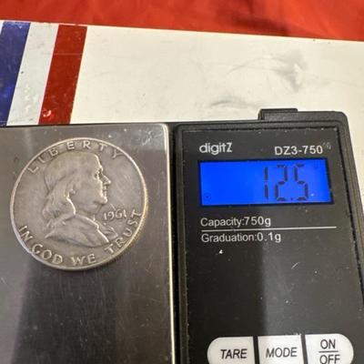 1961 D BENJAMIN FRANKLIN XVF 12.5 half