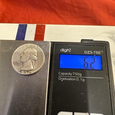 1957 P GEORGE WASHINGTON .25c 6.2 silver