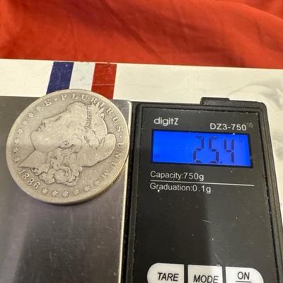 1886 O Morgan 25.4 U S COIN VF