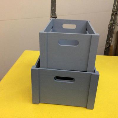 Blue Wood Boxes Set of Three