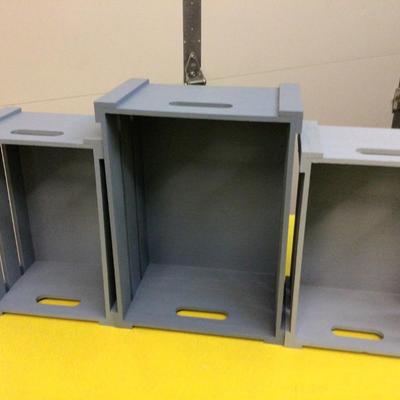 Blue Wood Boxes Set of Three