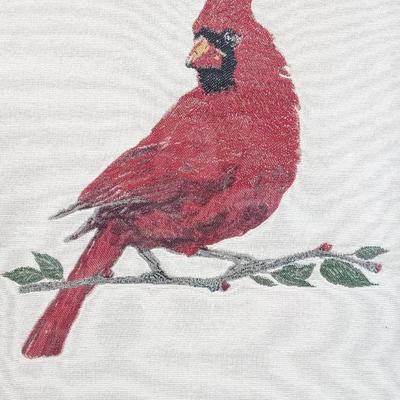 Framed Cloth Red Cardinal on Branch 16" x 20"
