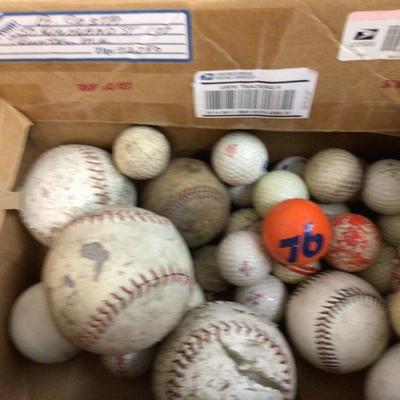 Baseball, Softball, Golf Balls, 76 Gas Antenna Styrofoam Ball lot.