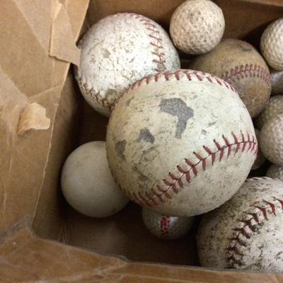 Baseball, Softball, Golf Balls, 76 Gas Antenna Styrofoam Ball lot.