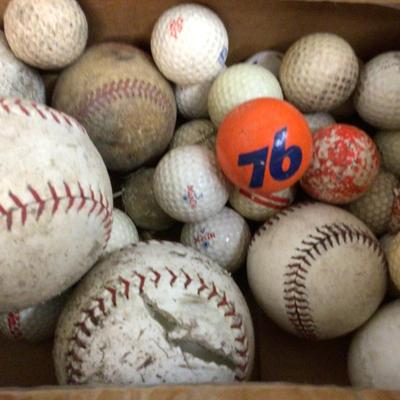 Baseball, Softball, Golf Balls, 76 Gas Antenna Styrofoam Ball lot.