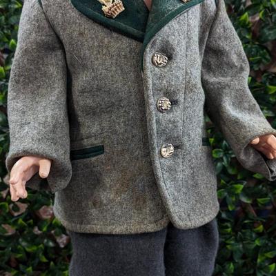 Vintage Eugene Doll 1978 53100 Jacket Gray Handmade Shorts Overalls Pinned