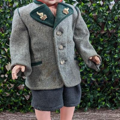 Vintage Eugene Doll 1978 53100 Jacket Gray Handmade Shorts Overalls Pinned