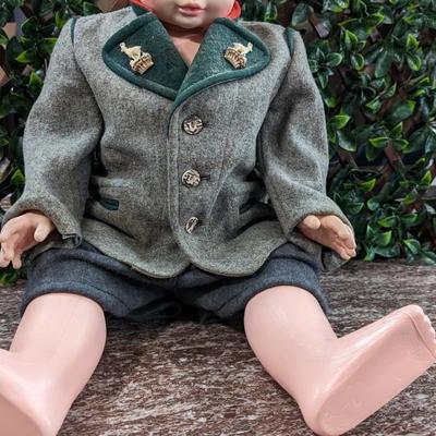 Vintage Eugene Doll 1978 53100 Jacket Gray Handmade Shorts Overalls Pinned