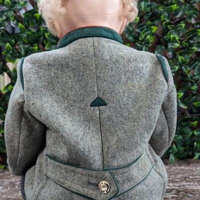Vintage Eugene Doll 1978 53100 Jacket Gray Handmade Shorts Overalls Pinned