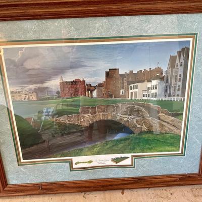 4 framed Golf art prints