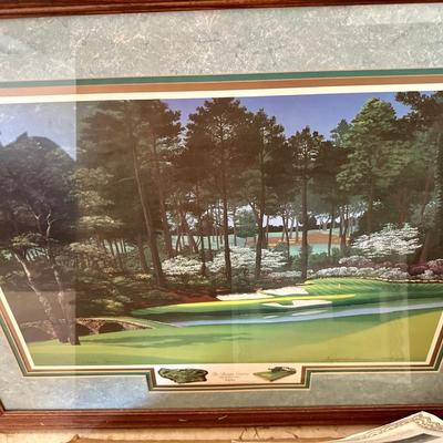 4 framed Golf art prints