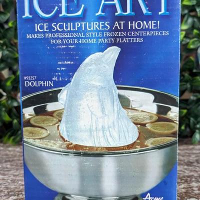 Vintage Ice Art Sculpture Dolphin #93257 Plate Punch Bowl Display