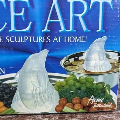 Vintage Ice Art Sculpture Dolphin #93257 Plate Punch Bowl Display