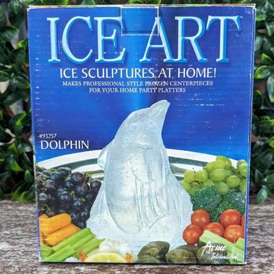 Vintage Ice Art Sculpture Dolphin #93257 Plate Punch Bowl Display