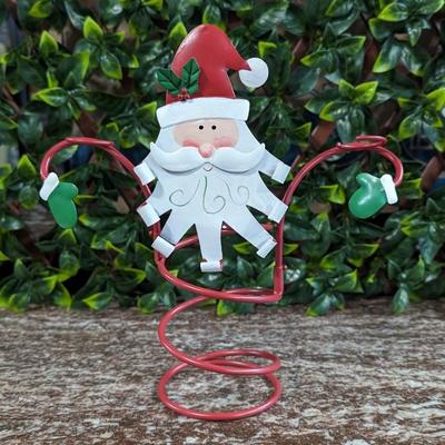Christmas Santa Wine Bottle Topper Metal with Wine Glass Holder Arms Detachable