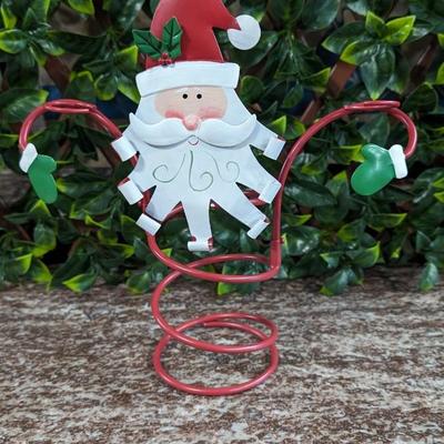 Christmas Santa Wine Bottle Topper Metal with Wine Glass Holder Arms Detachable