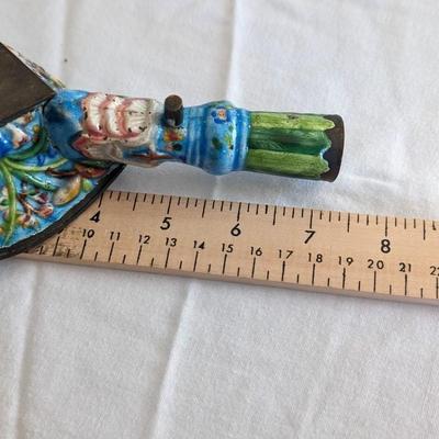 Antique Chinese Bath Water Dipper Enamel Cloisonne Metal