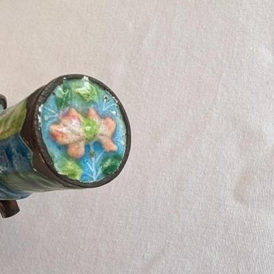 Antique Chinese Bath Water Dipper Enamel Cloisonne Metal