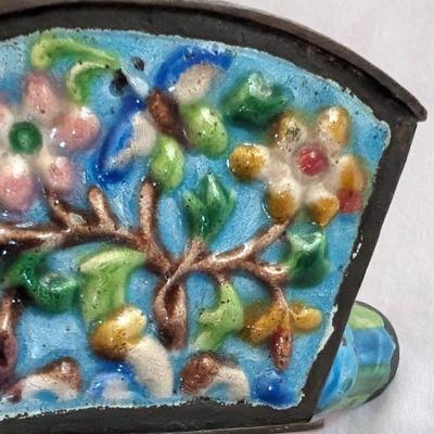 Antique Chinese Bath Water Dipper Enamel Cloisonne Metal