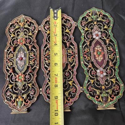 Jay Strongwater Filigree Folding Screen Siddhartha Chinoiserie Tapestry