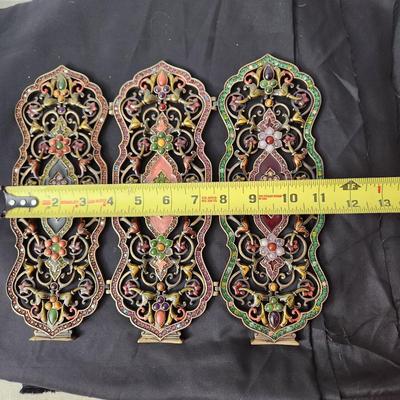 Jay Strongwater Filigree Folding Screen Siddhartha Chinoiserie Tapestry
