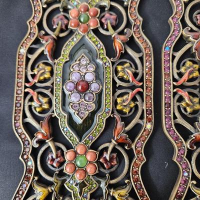 Jay Strongwater Filigree Folding Screen Siddhartha Chinoiserie Tapestry