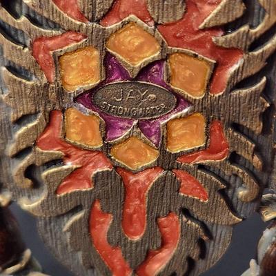 Jay Strongwater Filigree Folding Screen Siddhartha Chinoiserie Tapestry