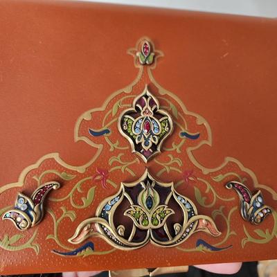 Jay Strongwater Brown Leather Made in Italy Photo Album Swarovski Crystals