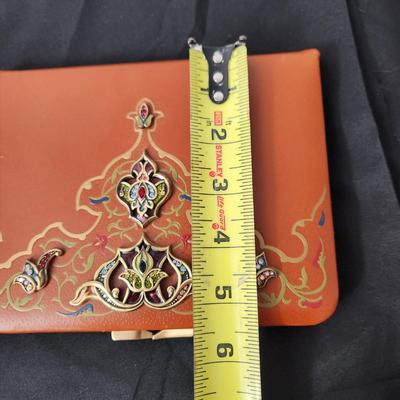 Jay Strongwater Brown Leather Made in Italy Photo Album Swarovski Crystals