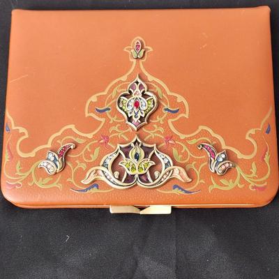 Jay Strongwater Brown Leather Made in Italy Photo Album Swarovski Crystals