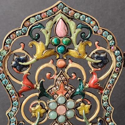 Jay Strongwater Filigree Folding Screen Siddhartha Chinoiserie Tapestry