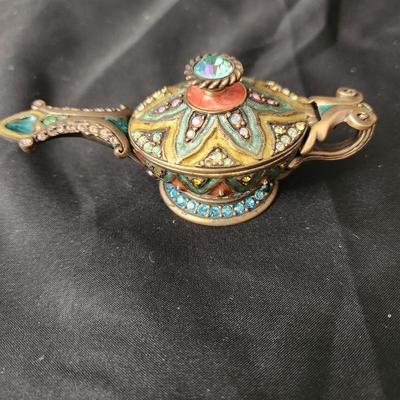 Jay Strongwater Genie Lamp Trinket Holder Box