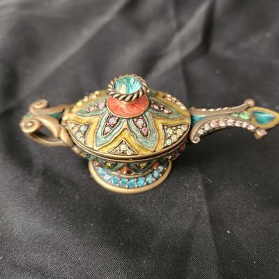 Jay Strongwater Genie Lamp Trinket Holder Box