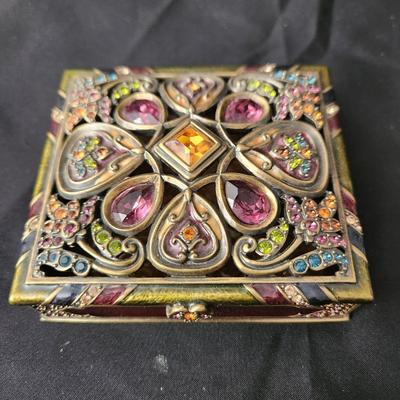 Jay Strongwater Jeweled Trinket box Hinged Top