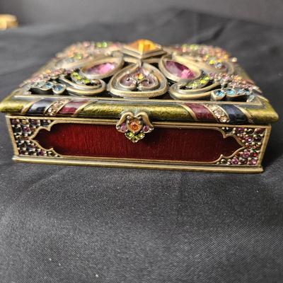Jay Strongwater Jeweled Trinket box Hinged Top