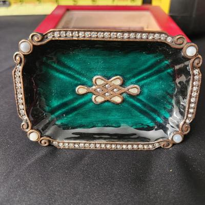 Jay Strongwater Emerald Green Trinket Tray
