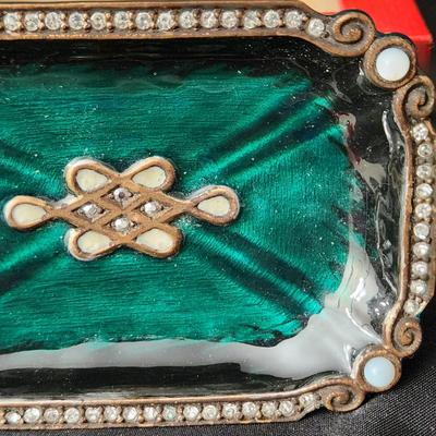 Jay Strongwater Emerald Green Trinket Tray