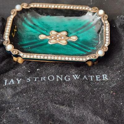 Jay Strongwater Emerald Green Trinket Tray