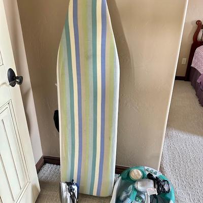 Ironing board, iron, foot spa and hair dryer