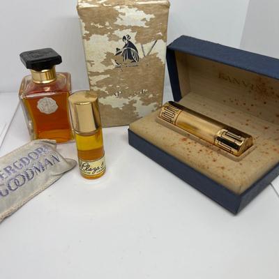 Lot of 3 Antique Vintage Perfumes Bottles - LANVIN, Bergdorf Goodman